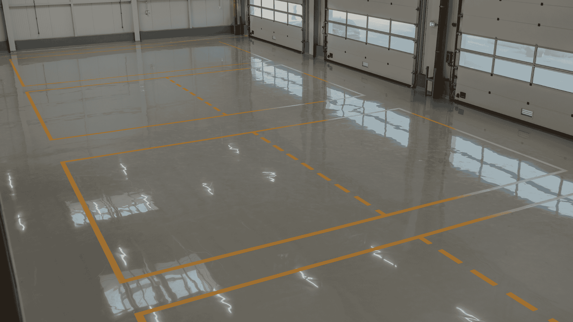 polished concrete floor with decorative coating finish in Bergen County NJ