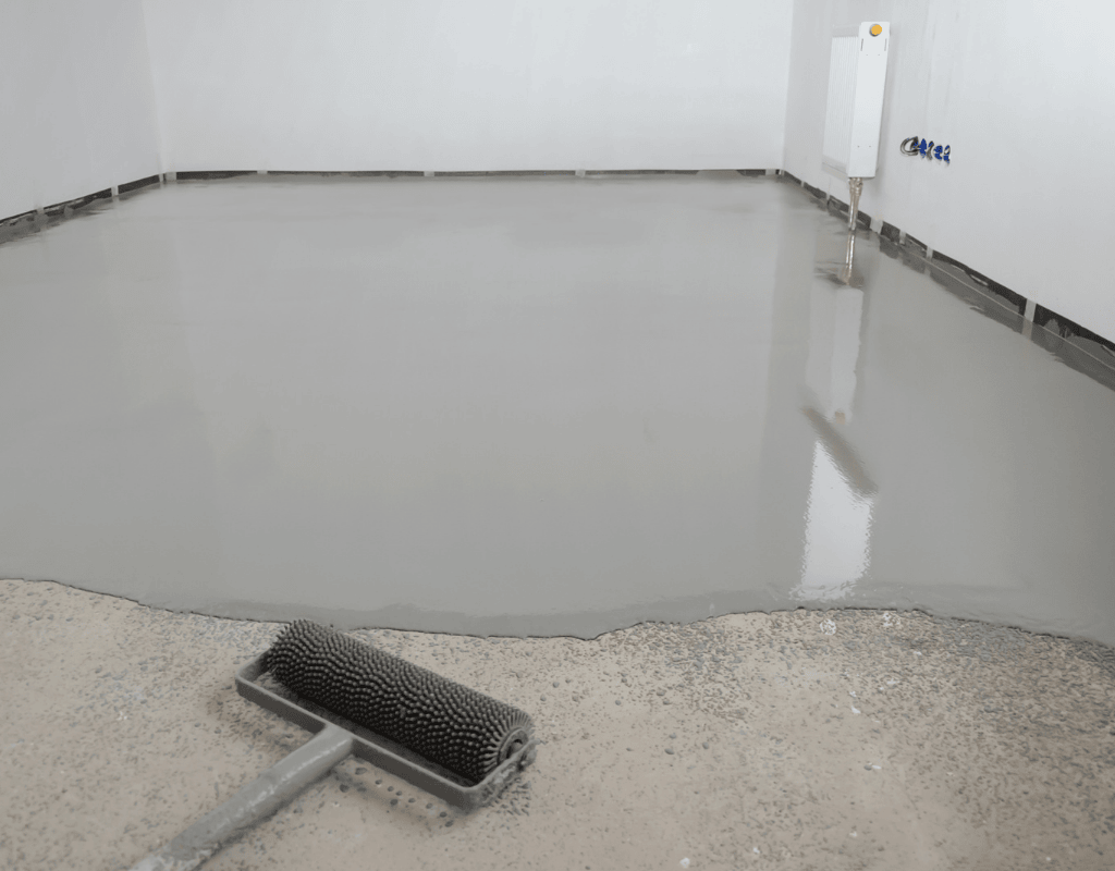 smooth polyaspartic coated floor with reflective finish in Bergen County NJ